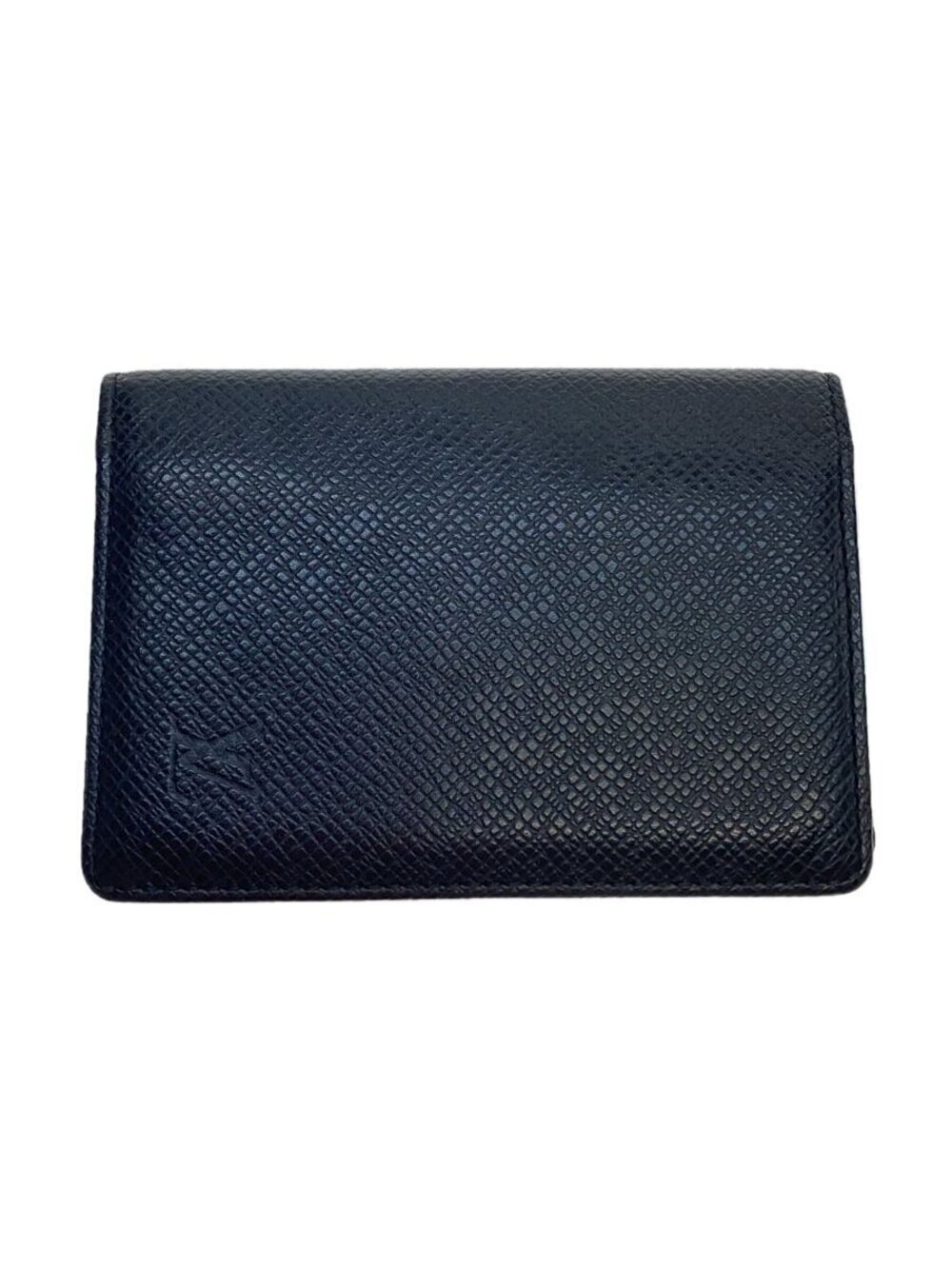 LOUIS VUITTON Organizer de Poche Taiga Black Leather Black Solid